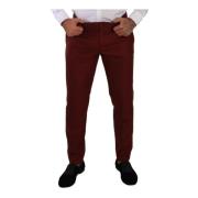 Luxe Rode Cashmere Zijden Broek Dolce & Gabbana , Red , Heren