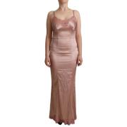 Roze Kant Bodycon Maxi Jurk Dolce & Gabbana , Pink , Dames