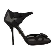 Elegante Leren Enkelband Pumps Dolce & Gabbana , Black , Dames