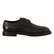 Zwarte Leren Jurkschoenen Dolce & Gabbana , Black , Heren