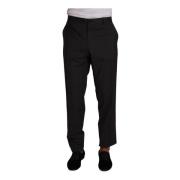 Grijze Wol Formele Tuxedo Broek Dolce & Gabbana , Gray , Heren