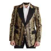 Black Gold Jacquard Single Breasted Blazer Dolce & Gabbana , Multicolo...