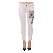 Queen Of Hearts Witte Skinny Jeans Dolce & Gabbana , White , Dames