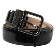 Zwarte Leren HerenRiem met Metalen Gesp Dolce & Gabbana , Black , Here...