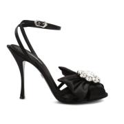 Kristallen Hoge Hak Sandalen Dolce & Gabbana , Black , Dames