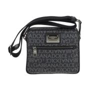 Stijlvolle Logo Jacquard Crossbody Tas Dolce & Gabbana , Black , Heren