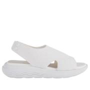 Witte platte sandalen voor vrouwen Geox , White , Dames
