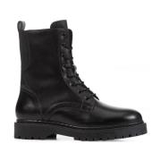 Zwarte Veterschoenen voor Vrouwen Geox , Black , Dames