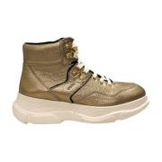 Vetersneakers met metallic glans Geox , Yellow , Dames