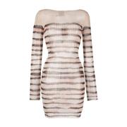 Gestreepte Korte Jurk Jean Paul Gaultier , Beige , Dames