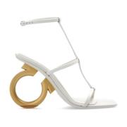 ‘Elina’ sandalen met hak Salvatore Ferragamo , Beige , Dames