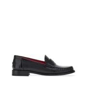 Zwarte leren platte schoenen Salvatore Ferragamo , Black , Dames