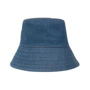 Denim bucket hoed met logo Salvatore Ferragamo , Blue , Dames