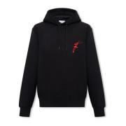 Hoodie met logo Salvatore Ferragamo , Black , Heren