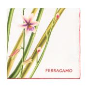 Zijden sjaal met bloemenmotief Salvatore Ferragamo , White , Dames