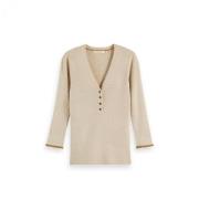 Gebreide Cardigan met Korte Mouwen Scotch & Soda , Beige , Dames