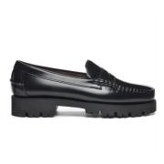 Zwarte Leren Slip-On Mocassino Schoenen Sebago , Black , Dames
