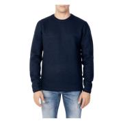 Slhbelo LS Knit Crew Neck W - 16086691 Selected Homme , Blue , Heren