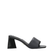 Zwarte Sandalen van Faux Leer - 7cm Hak Steve Madden , Black , Dames