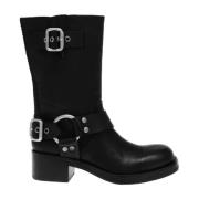 Zwarte Route 1 Eco Leren Laarzen Steve Madden , Black , Dames