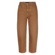 Bruine jeans met relaxte pasvorm en O-Line silhouet Drykorn , Brown , ...