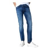 Blauwe Heren Jeans met Rits en Knoop Jack & Jones , Blue , Heren