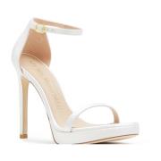 Nudist Disco Hoge Hak Sandalen Stuart Weitzman , White , Dames