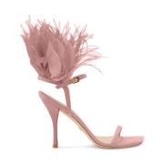 Plume 100 Sandaal met Veren Details Stuart Weitzman , Pink , Dames