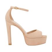 Discoplatform Sandal - Luxueus Suède, Gedurfde Blokhak Stuart Weitzman...