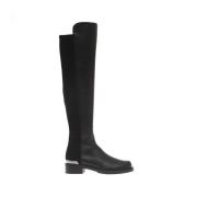 Zwarte kniehoge leren laarzen Stuart Weitzman , Black , Dames