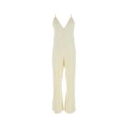 Elegante Ivory Satijnen Jumpsuit Jil Sander , White , Dames