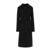 Zwarte wollen blend jas, Klassieke stijl Jil Sander , Black , Dames