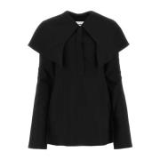 Zwarte viscose blend blouse, Stijlvol model Jil Sander , Black , Dames