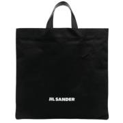 Logo-print Tote Bag voor Heren Jil Sander , Black , Heren