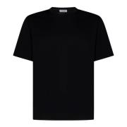 Klassiek Zwart Katoenen T-Shirt voor Heren Jil Sander , Black , Heren