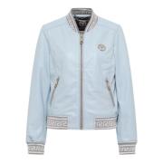 Colton Lederen Blouson Carlo Colucci , Blue , Dames