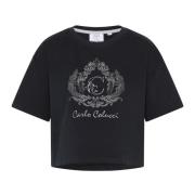 Uniek Cropped Oversize T-Shirt Carlo Colucci , Black , Dames