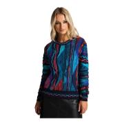 Uniek Kunstwerk Pullover Carlo Colucci , Blue , Dames