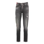 5-Pocket Jeans met Used-Details Cavosini Carlo Colucci , Gray , Heren