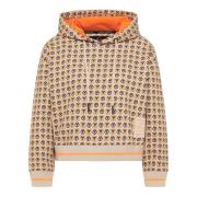 Monogram Oversize Hoodie Carlo Colucci , Beige , Dames