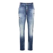 Destroyed-Effect 5-Pocket Jeans Carlo Colucci , Blue , Heren