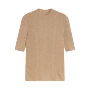 Round-neck Knitwear Closed , Brown , Dames