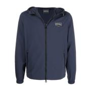 Navyblauwe Logo-Patch Windbreaker Duvetica , Blue , Heren