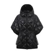 Diamond Quilted Down Poncho Duvetica , Black , Dames