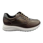 Bronzen Leren Dames Sneaker Mephisto , Brown , Dames