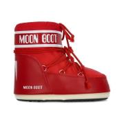 Rode Tech Stof Sneeuwlaarzen Moon Boot , Red , Dames