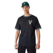 Zwarte Bucks NBA Mesh Tee New Era , Black , Heren