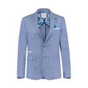 Lichtblauwe Structuur Linnen Blazer A fish named Fred , Blue , Heren