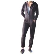 Hooded Jumpsuit van katoen-elastaan Aeronautica Militare , Black , Dam...