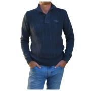 Gebreide trui met knopen Aeronautica Militare , Blue , Heren